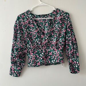 Zara floral blouse